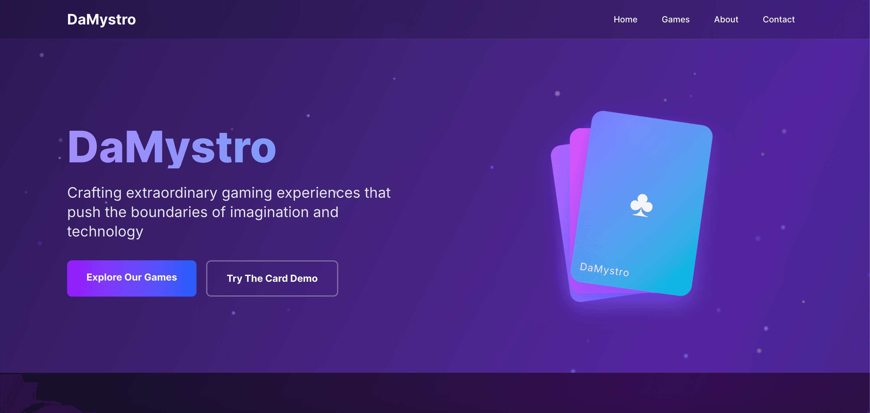DaMystro — Game Studio Landing